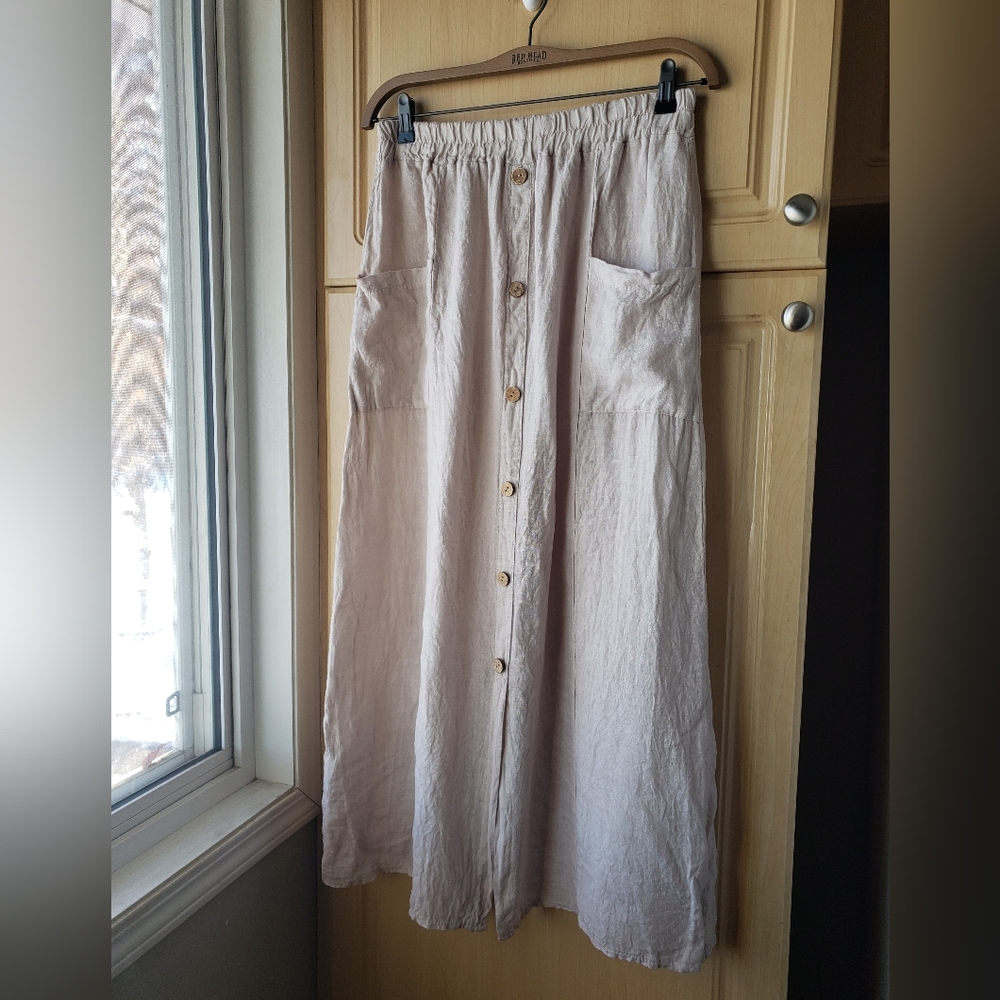 Women's skirt 100% linen pockets